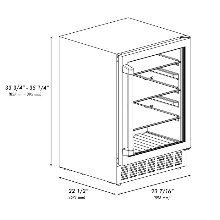ZLINE 24" Monument 154 Can Beverage Fridge in Stainless Steel