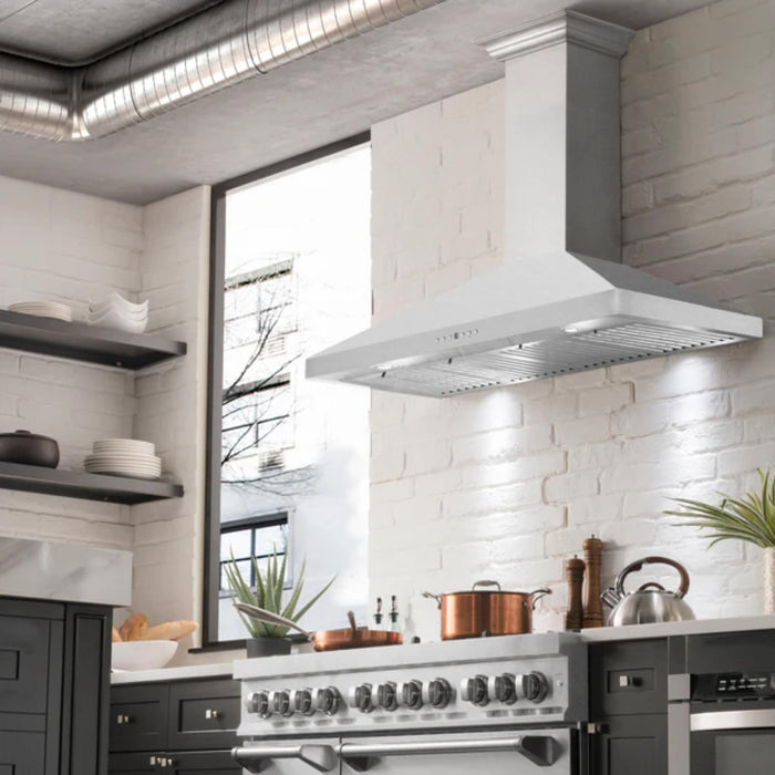 ZLINE Designer 8KF2S Series Satin Stainless Steel Island Mount Range Hood