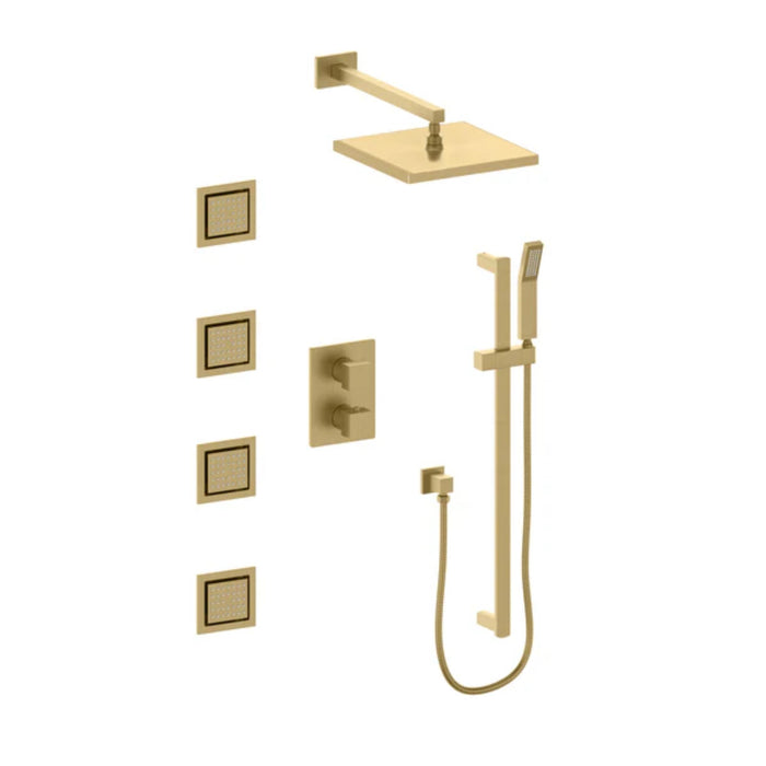 ZLINE Crystal Bay Thermostatic 3-Point Shower System with Body Jets
