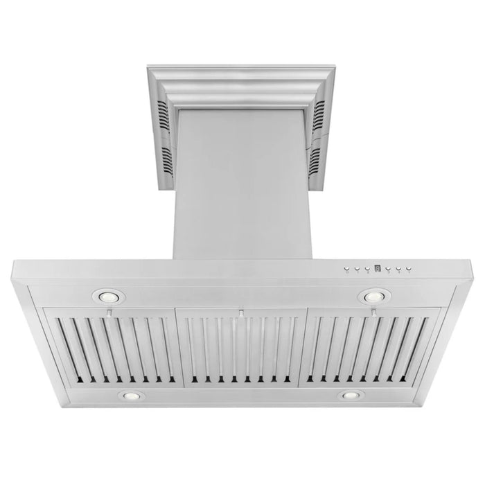 ZLINE CrownSound Island Mount Range Hoods with Built-in Bluetooth Speakers GL2iCRN-BT Series