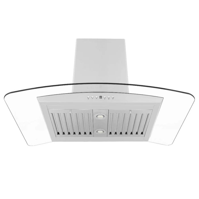 ZLINE Convertible GL5i Vent Island Mount Range Hoods in Stainless Steel & Glass
