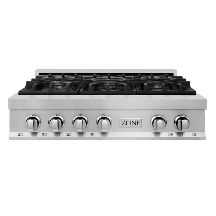 ZLINE 36" Legacy Gas Rangetop with 6 Burners and Porcelain Cooktop in Stainless Steel