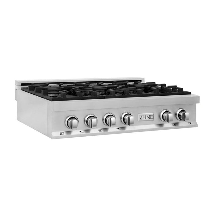 ZLINE 36" Legacy Gas Rangetop with 6 Burners and Porcelain Cooktop in Stainless Steel