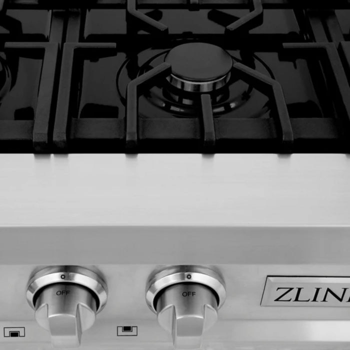 ZLINE 2-Piece Kitchen Packages – 30", 36", and 48" Gas Rangetop with 30" Double Wall Oven