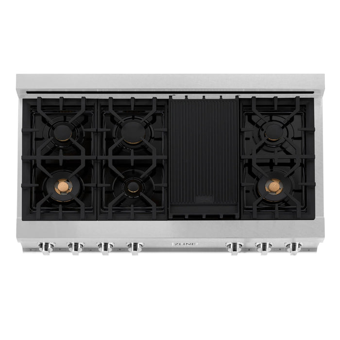 ZLINE Legacy Gas Rangetops in Satin Stainless Steel with Brass Burners – 30", 36", & 48"