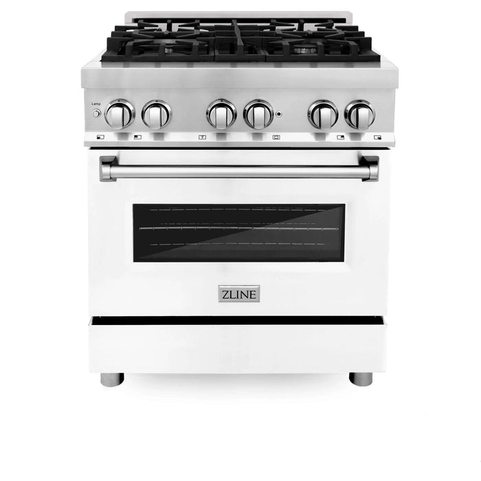 ZLINE Legacy Dual Fuel Range with White Matte Door – 24", 30", 36", and 48"