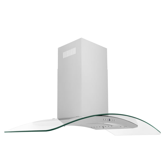 ZLINE 48" Convertible Vent Convertible Vent Wall Mount Range Hood in Stainless Steel & Glass