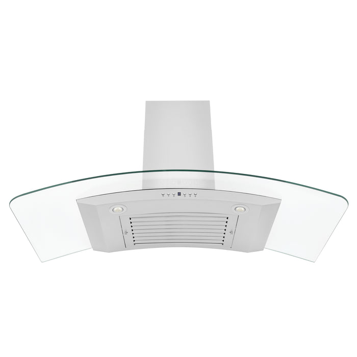 ZLINE 48" Convertible Vent Convertible Vent Wall Mount Range Hood in Stainless Steel & Glass