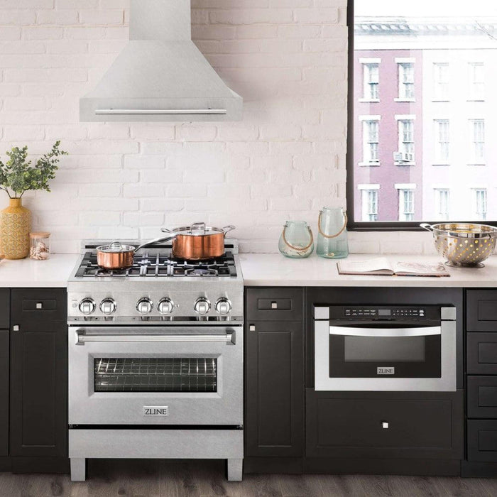 ZLINE 36" Wall Mount Range Hood with Satin Stainless Steel and Colored Shell