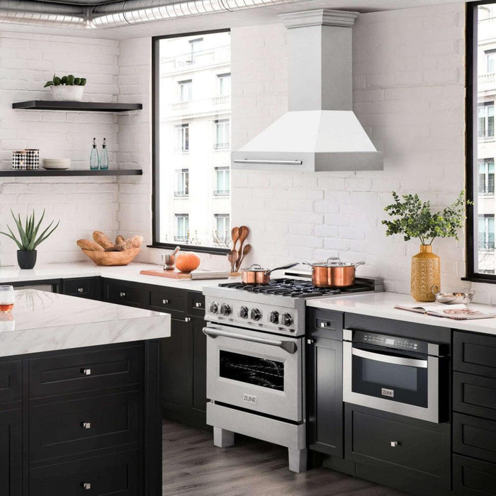 ZLINE 36" Wall Mount Range Hood with Satin Stainless Steel and Colored Shell