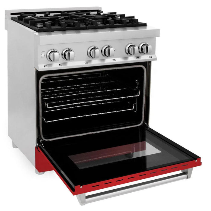 ZLINE Legacy Dual Fuel Range with Red Matte Door – 30", 36", and 48"
