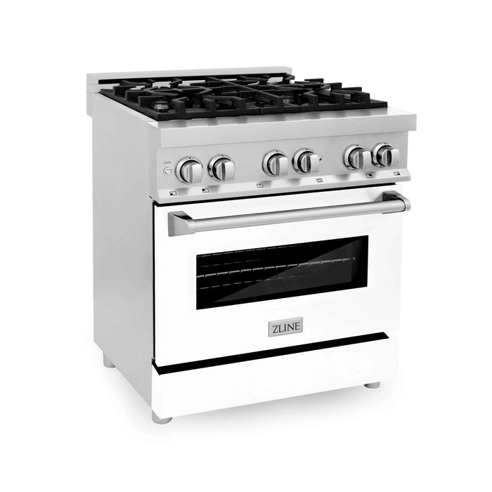 ZLINE Legacy Dual Fuel Range with White Matte Door – 24", 30", 36", and 48"