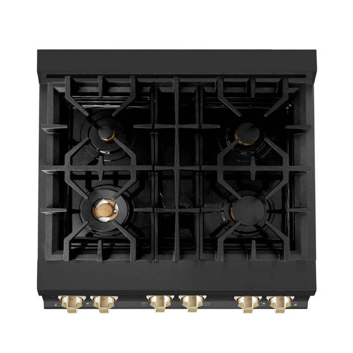 ZLINE Autograph Edition Legacy Dual Fuel Ranges with Brass Burners & Gold Accents - 30", 36", & 48"