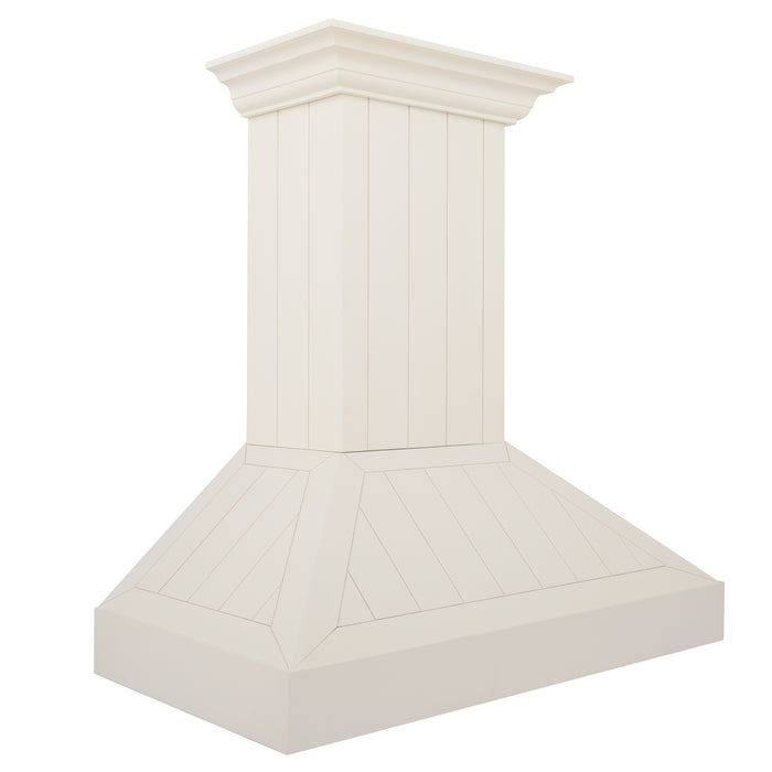 ZLINE 30" Ducted Vent Wooden Convertible Vent Wall Mount Range Hood in Cottage White