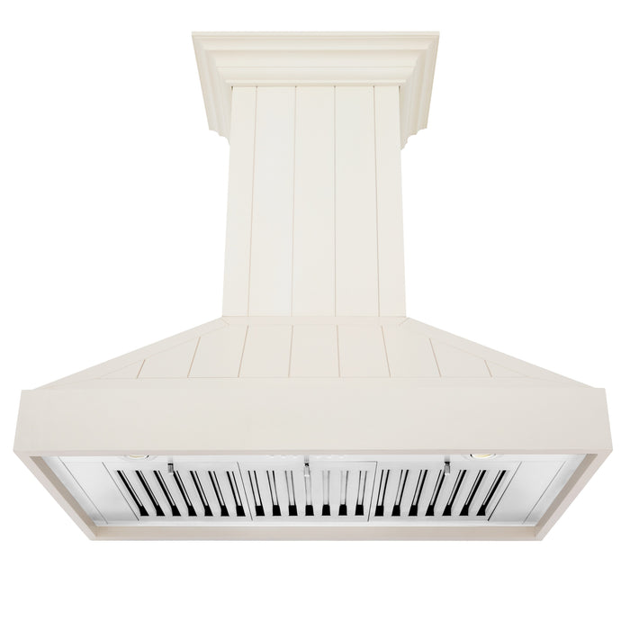 ZLINE 30" Ducted Vent Wooden Convertible Vent Wall Mount Range Hood in Cottage White