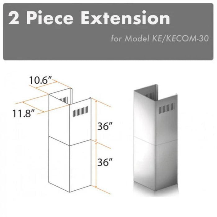 ZLINE 2-Piece 36" Chimney Extensions for KE and KECOM-30 Range Hoods