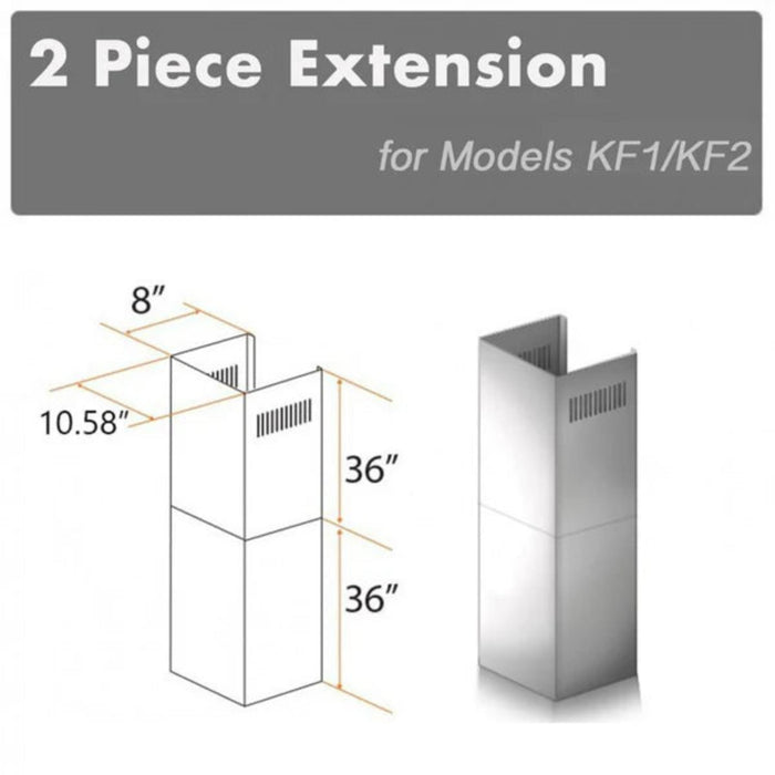 ZLINE 2-Piece 36" Chimney Extensions for KF1/KF2 Range Hoods
