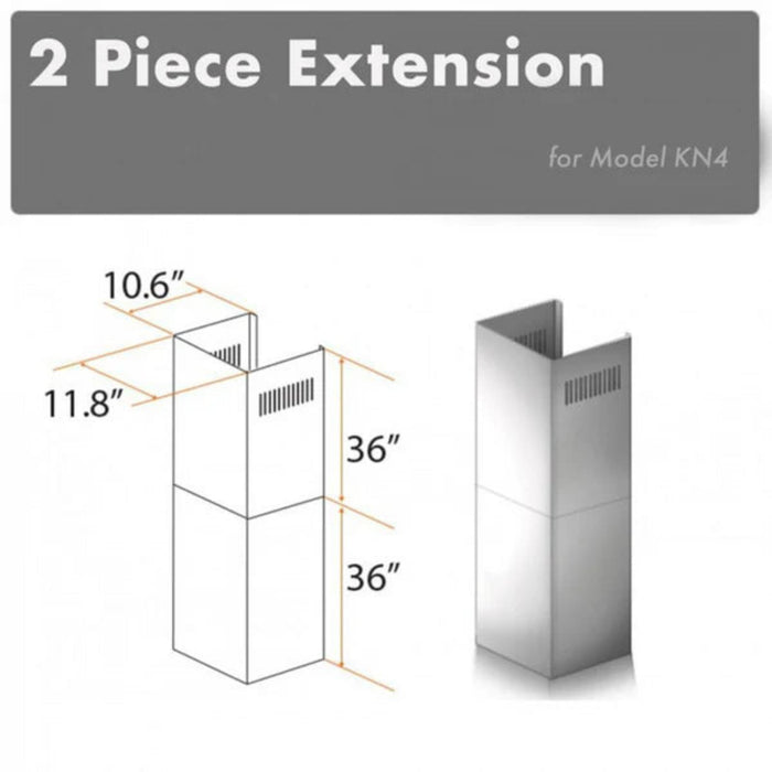 ZLINE 2-Piece 36" Chimney Extensions for KN4 Wall Mount Range Hood