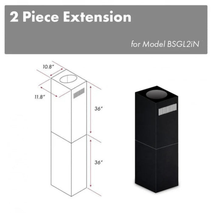 ZLINE 2-Piece 36" Chimney Extensions for BSGL2iN Island Range Hood