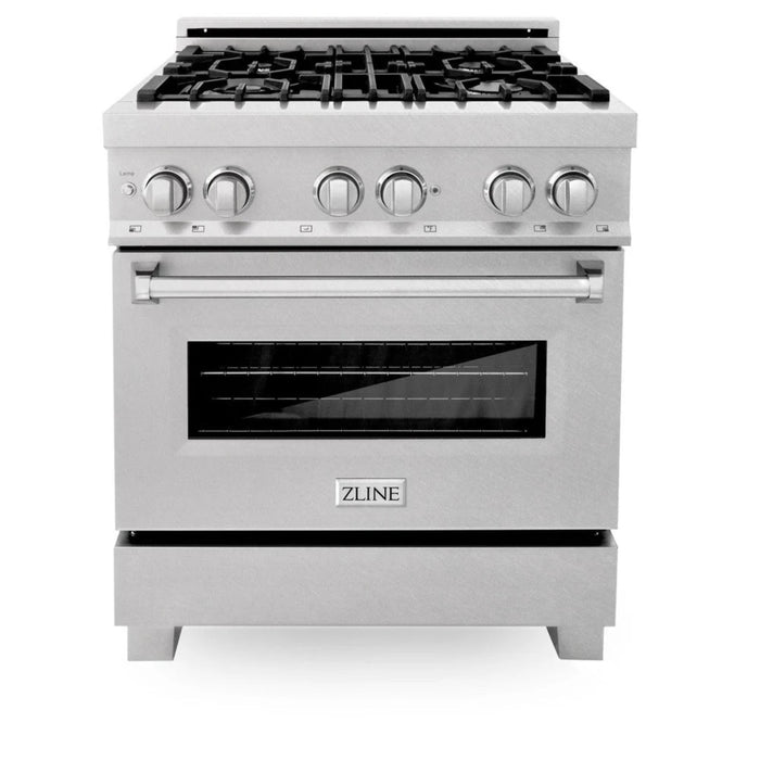 ZLINE Legacy Dual Fuel Range in Satin Nickel – 24", 30", 36", and 48"