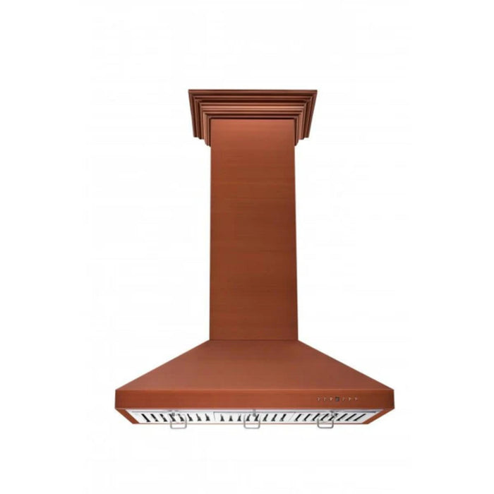 ZLINE 36" Designer Series Hand-Hammered Copper Island Mount Range Hood.