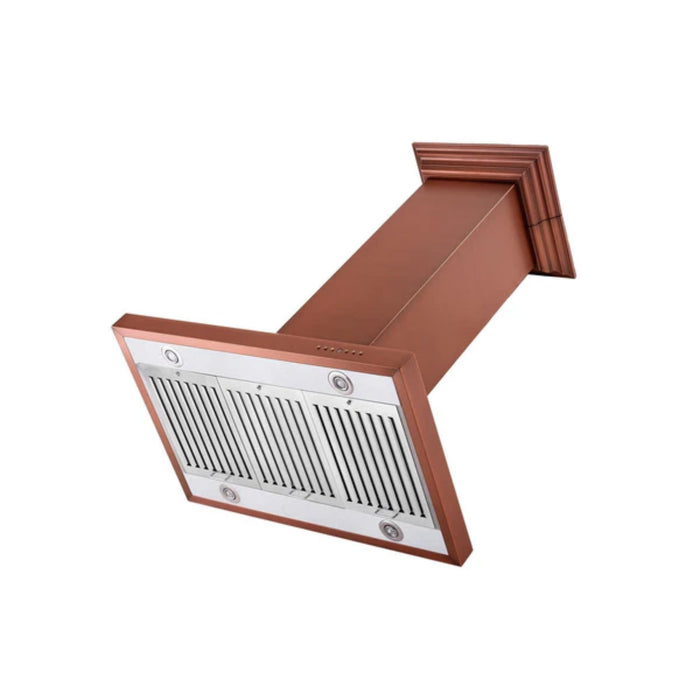 ZLINE 36" Designer Series Hand-Hammered Copper Island Mount Range Hood.