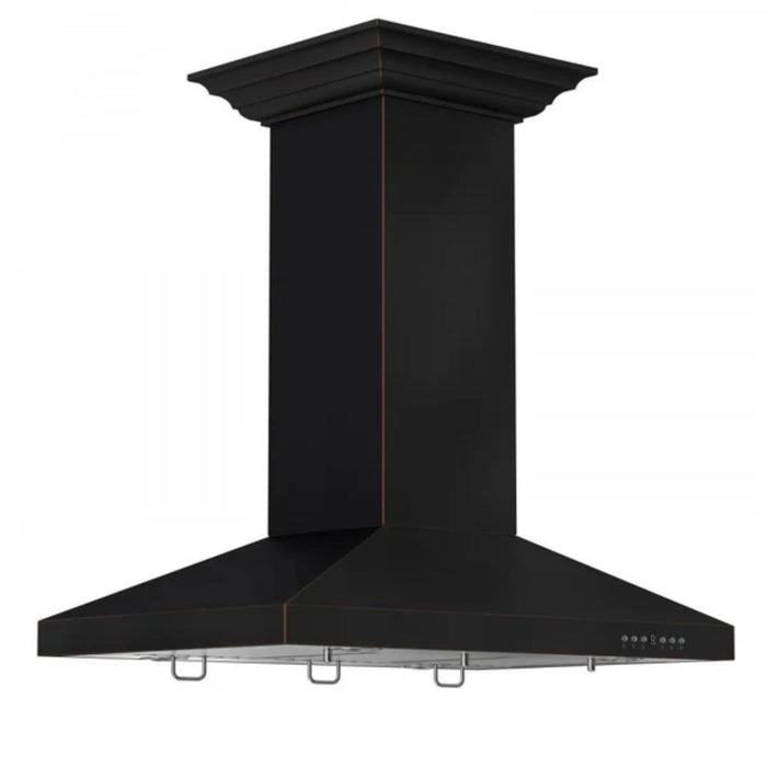 ZLINE 36" Designer Oil-Rubbed Bronze Island Mount Range Hood.