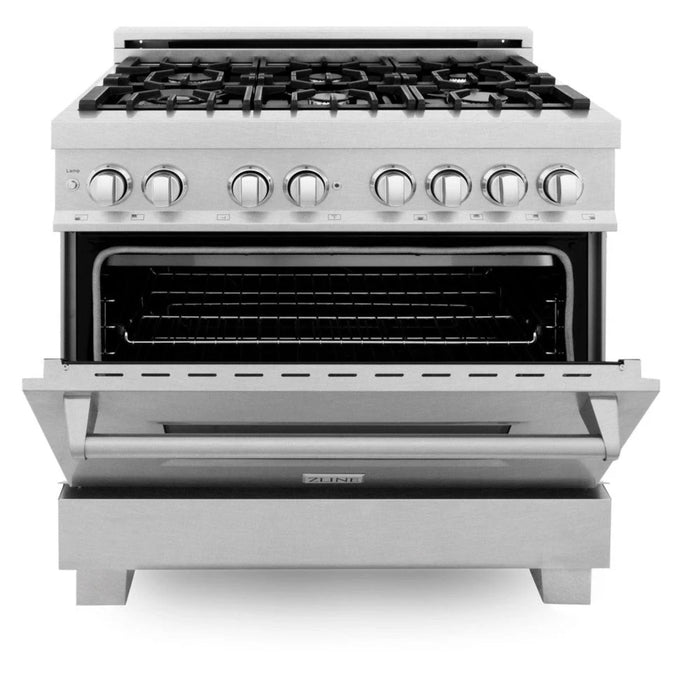 ZLINE Legacy Dual Fuel Range Satin Stainless Series – Blue Gloss, Black Matte, Satin Nickel (RAS-BG, RAS-BLM, RAS-SN)