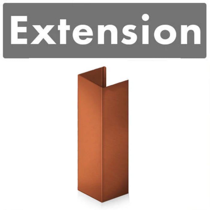 ZLINE 61-Inch Extended Copper Chimney and Crown Extension.