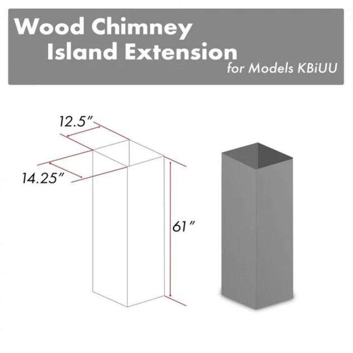 ZLINE KBiUU 61 Inch Wooden Chimney Extension for Island Range Hoods – Fits Ceilings up to 12.5 Feet