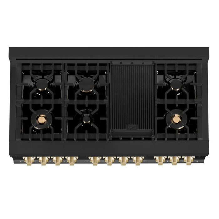 ZLINE Autograph Edition Legacy Dual Fuel Ranges with Brass Burners & Gold Accents - 30", 36", & 48"