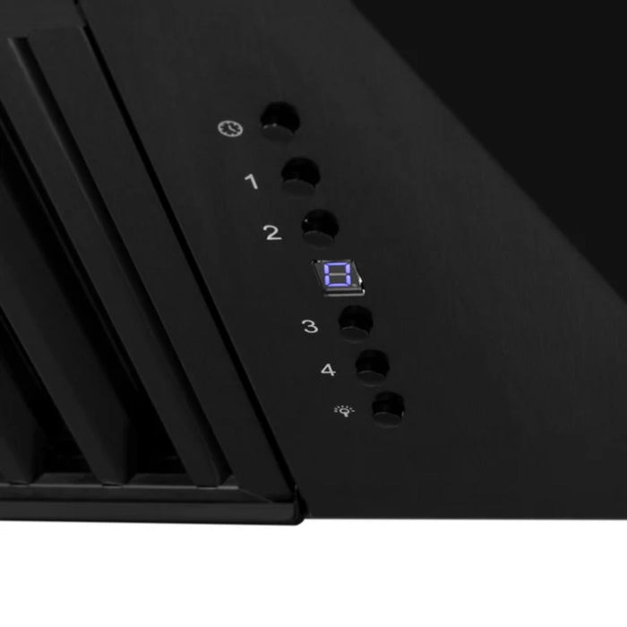 ZLINE Black Stainless Steel Wall Mount Range Hood with Handle