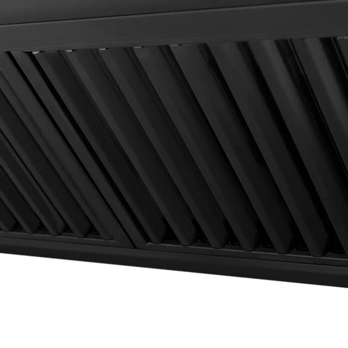 ZLINE Black Stainless Steel Wall Mount Range Hood with Handle