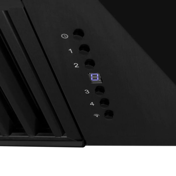 ZLINE Autograph Edition 30", 36", & 48" Black Stainless Steel 4-Piece Kitchen Package with Dual Fuel Range, Range Hood, Dishwasher, and Refrigerator—Polished Gold Accents