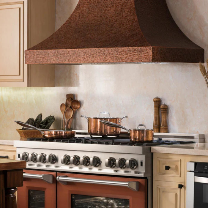 ZLINE Designer 8632H Series Hand-Hammered Copper Wall Mount Range Hood.