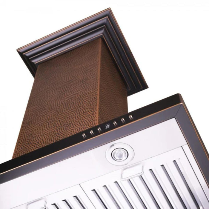 ZLINE Designer 8GL2Hi Series Hand-Hammered Copper Island Mount Range Hood