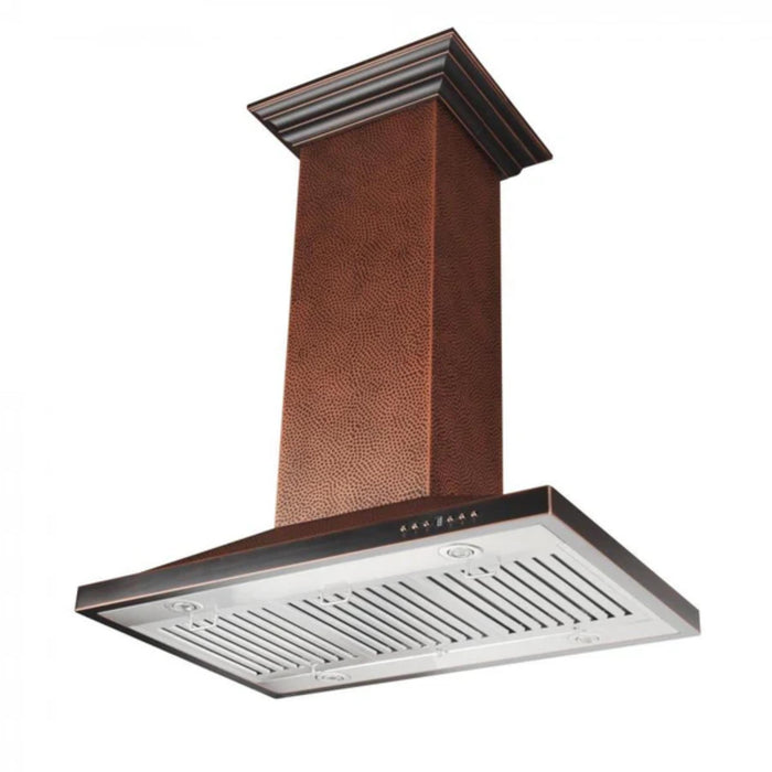 ZLINE Designer 8GL2Hi Series Hand-Hammered Copper Island Mount Range Hood