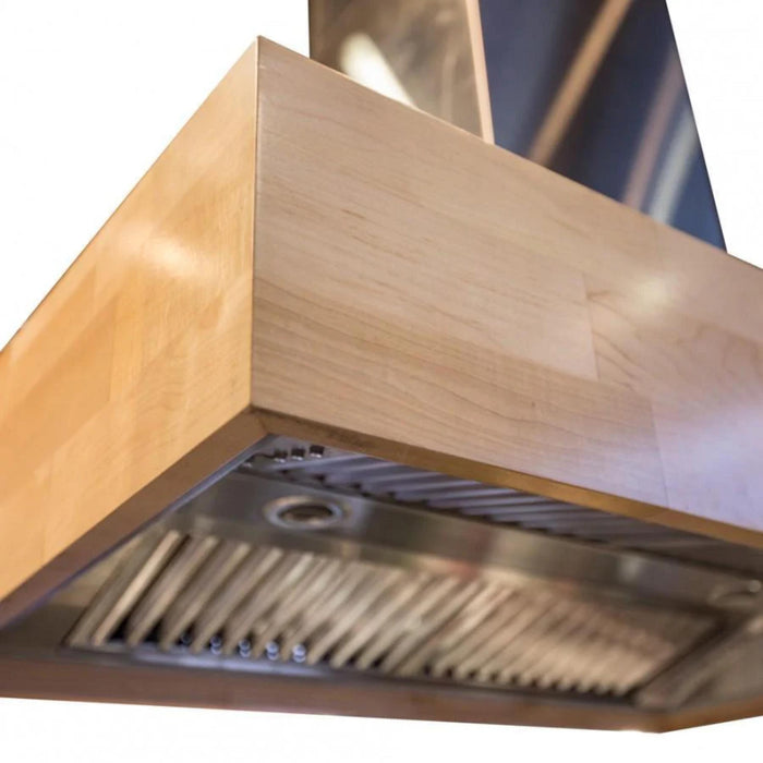 ZLINE 36 Inch 400 CFM Wooden Wall Mount Range Hood in Butcher Block Maple