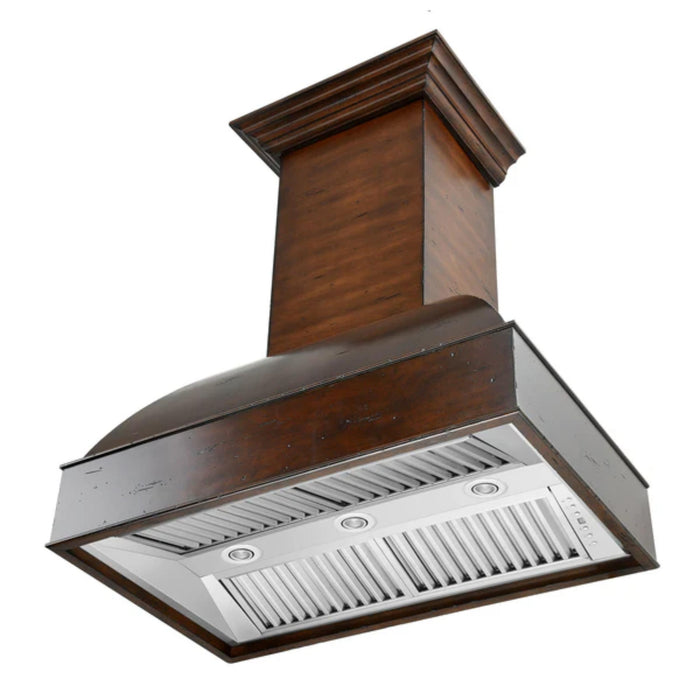 ZLINE 30 Inch 400 CFM Wooden Wall Mount Range Hood with Crown Molding