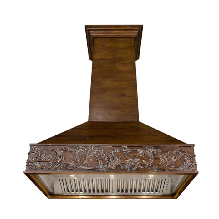 ZLINE 42" Wooden Wall Mount Range Hood in Walnut with Remote Motor