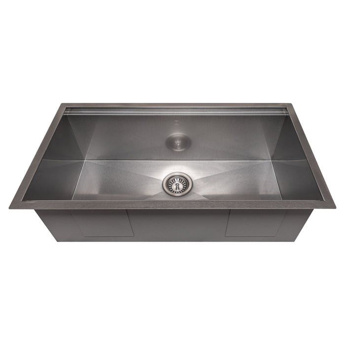 ZLINE 33" Garmisch Undermount Single Bowl Kitchen Sink with Bottom Grid and Accessories