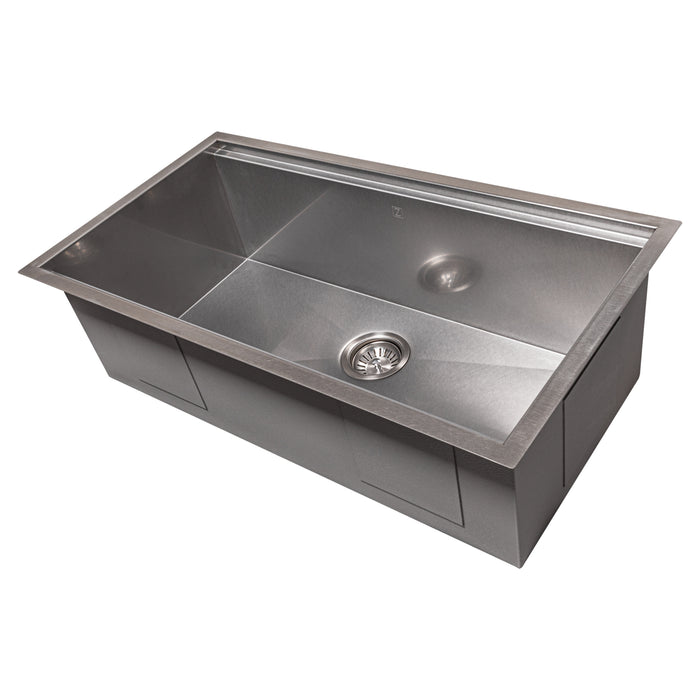ZLINE 33" Garmisch Undermount Single Bowl Kitchen Sink with Bottom Grid and Accessories