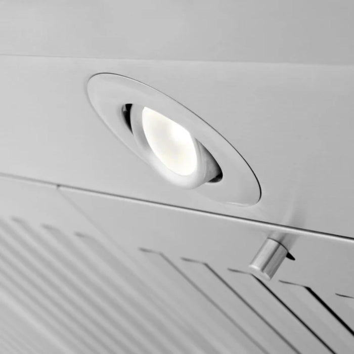 ZLINE GL1iCRN-BT 30" and 36" CrownSound™ Island Mount Range Hood with Built-in Bluetooth Speakers.