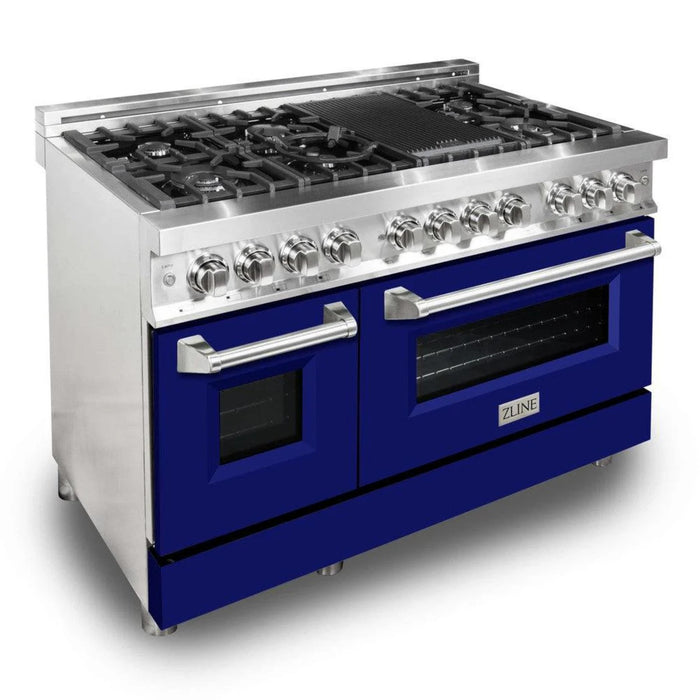 ZLINE Legacy Dual Fuel Range with Black Matte Door – 30", 36", and 48"