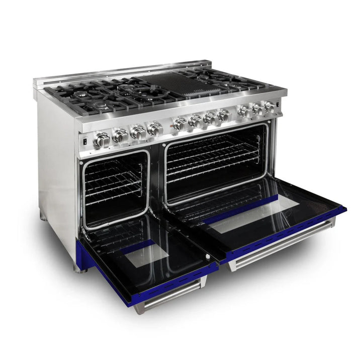 ZLINE Legacy Dual Fuel Range with Black Matte Door – 30", 36", and 48"