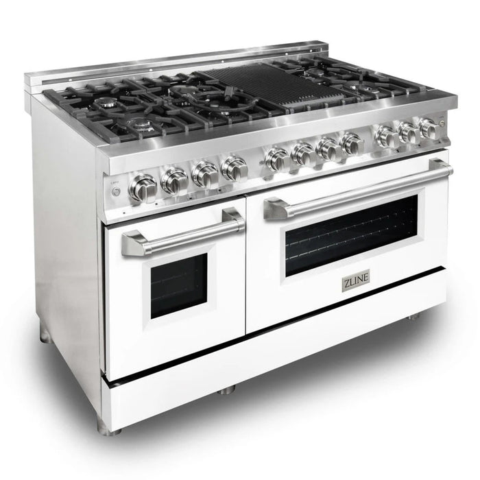 ZLINE Legacy Dual Fuel Range with White Matte Door – 24", 30", 36", and 48"