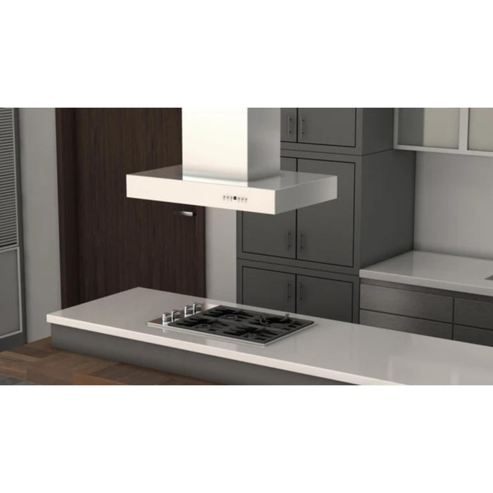 ZLINE KECOMi-R 36 Inch 400/700 CFM Remote Blower Island Mount Range Hood Stainless Steel