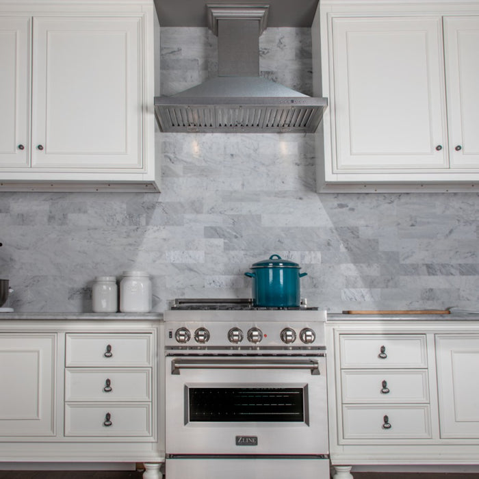 ZLINE 30" Designer Series Fingerprint Resistant Stainless Steel Convertible Vent Wall Mount Range Hood