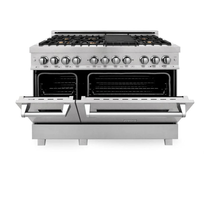 ZLINE Legacy Dual Fuel Range Satin Stainless with Brass Burners – 30", 36", & 48"
