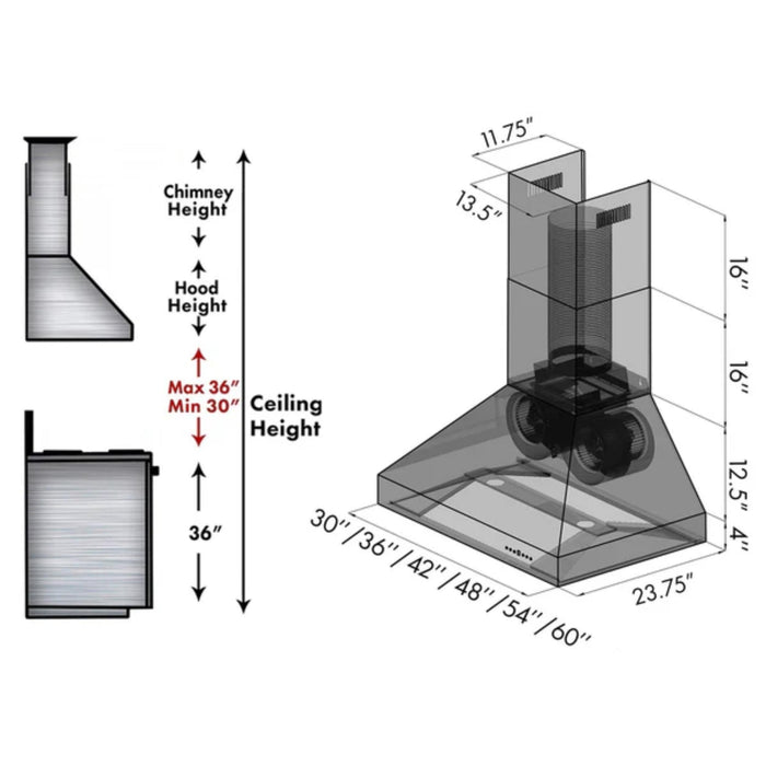 ZLINE 667 Series Wall Mount Range Hood.